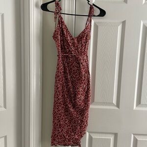 Hello Molly Burgundy Floral Midi Dress